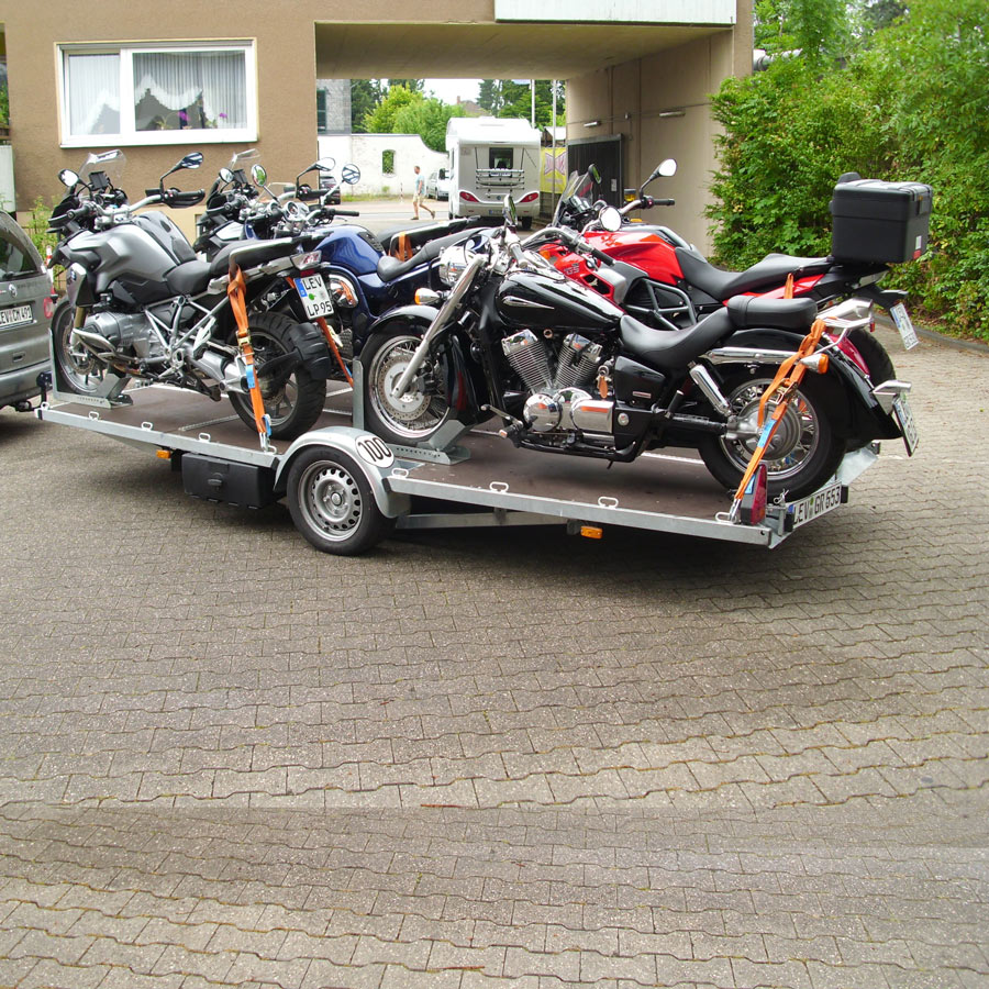 Motorradanhänger für bis zu fünf Maschinen